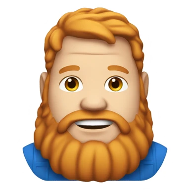 fat man with blue hoodie, headphones, ginger hair and beard sticker