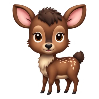 Dark brown Bambi deer cute sticker