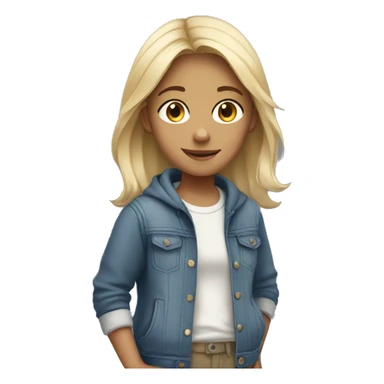 girl with boys in casual outfit sticker