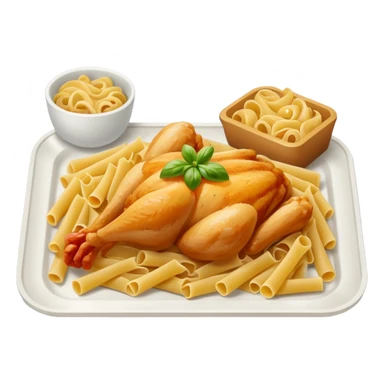 rectangle tray meal with chicken pasta sticker