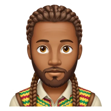 Ethiopian brown guy with beard and cornrows  sticker