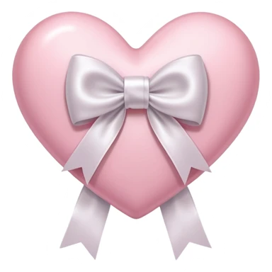 Light pink heart with a white ribbon sticker