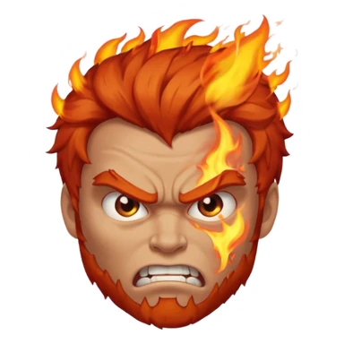 burning angry man sticker
