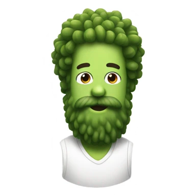 A pickle with a beard sticker