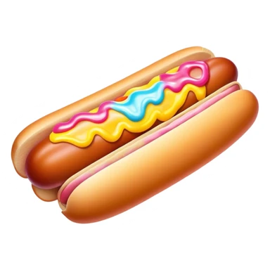 Melted neon  ice cream hot dog sticker