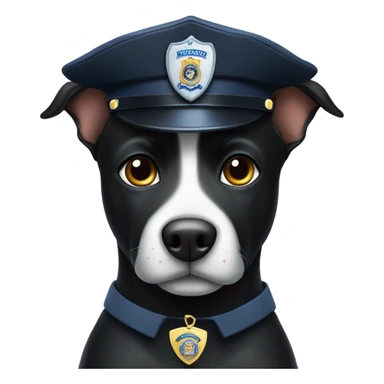 black dog wearing police uniform  sticker