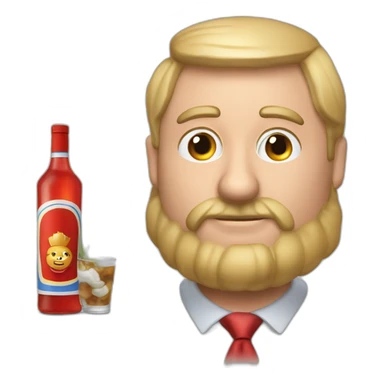 Poutine homme politique  qui boit de la vodka réaliste sticker