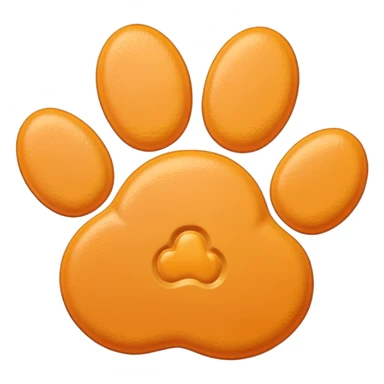 a very light pale pastel yellowy orange pawprint sticker