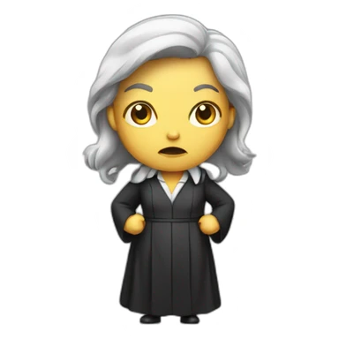 angry female judge standing sticker