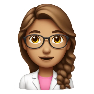 brown-hair girl doing pink chemistry  sticker