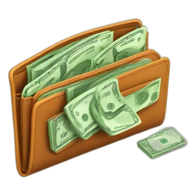 bright wallet with money sticker