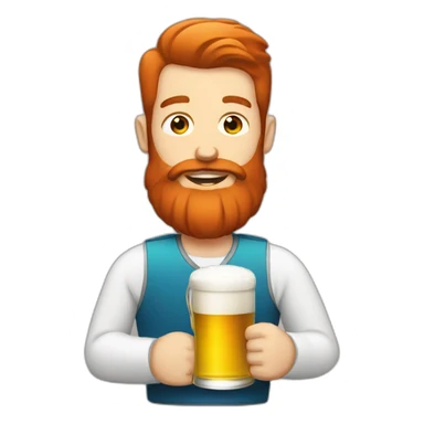 Man with a red beard drinking beer and driving a f1 car sticker