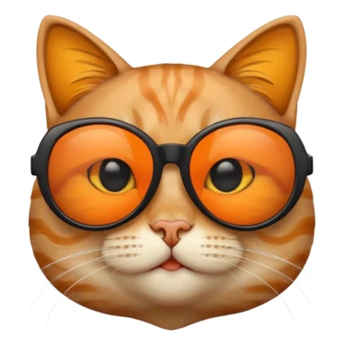 cat wearing sunglasses, simple and expressive sticker