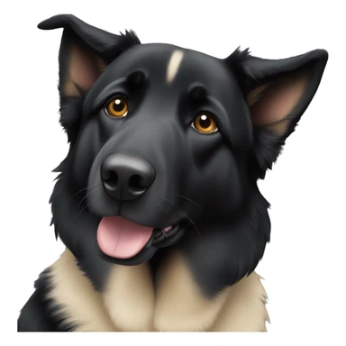 Black German Shepard with one floppy ear  sticker