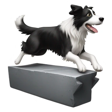 Anvil with border collie jumping over sticker