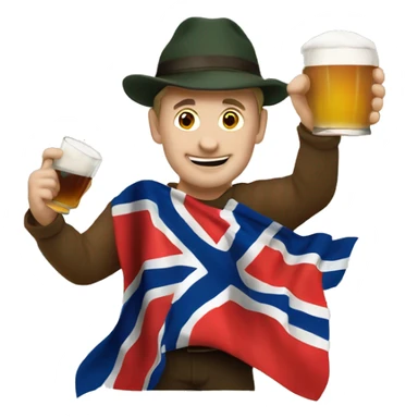 west country man drinking cider and waving the Dorset flag sticker