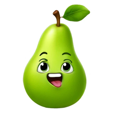Green Cute pear with tongue sticker