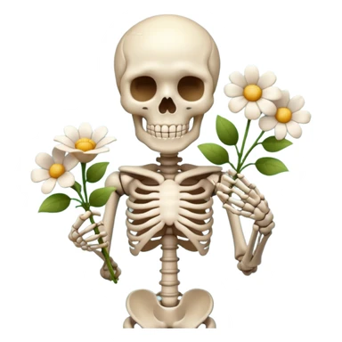 skeleton with flowers  sticker