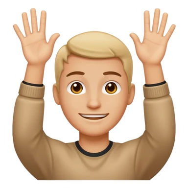 Not guilty hands up smirk sticker