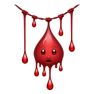 Melting dripping blood running downwards  strings of dark blood sticker