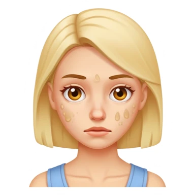 Woman with bad acne sticker