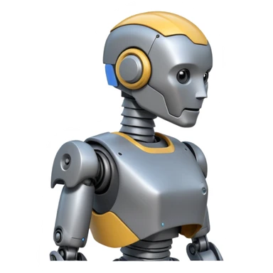 Pregnant male robot emoji. Profile view. Facing left. Square head. sticker