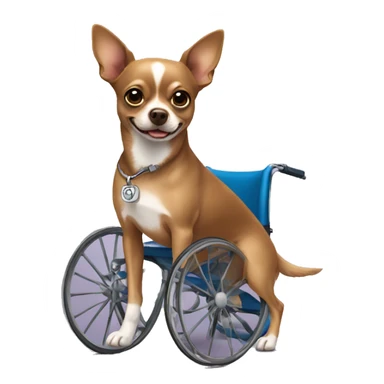 dog in wheelchair all brown dog chihuahua  sticker