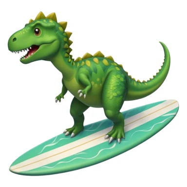 Dinosaur riding a surfboard sticker