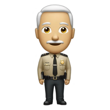 A figure of a man who resembles a senior security officer sticker
