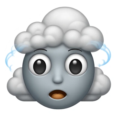 emoji with tired eyes and smoke sticker