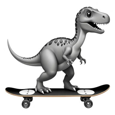 draw outline Dinosaur on a skateboard sticker