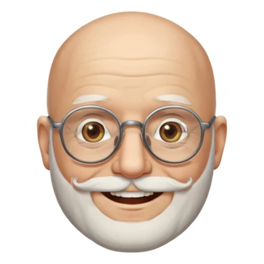 old man bald with beard and glasses sticker