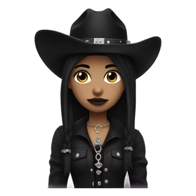 Goth girl with cowboy hat  sticker