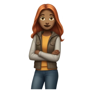 Snowwhite having long copper color  hair and wears casual clothes  sticker