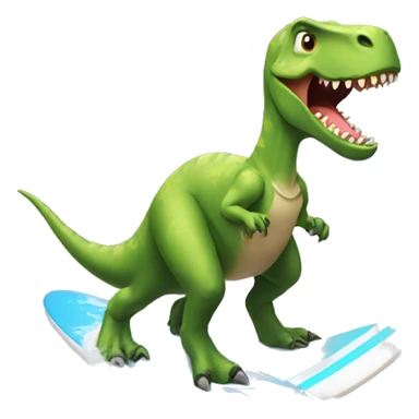 dinosaur riding a surfboard  sticker