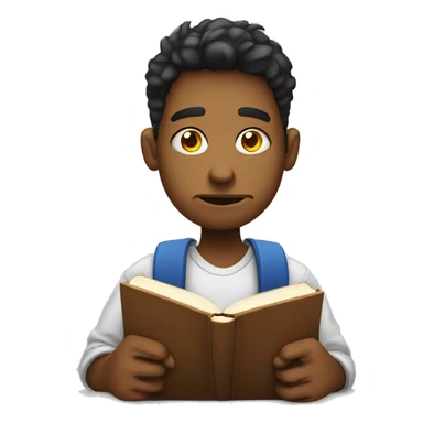 highly bored demotivated young student holding book sticker