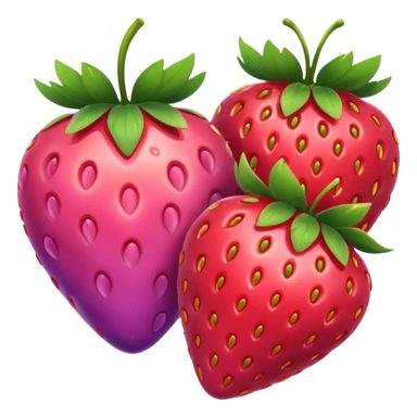 strawberries, pink and purple hearts sticker