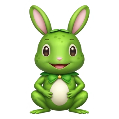 Bunny in a frog costume  sticker