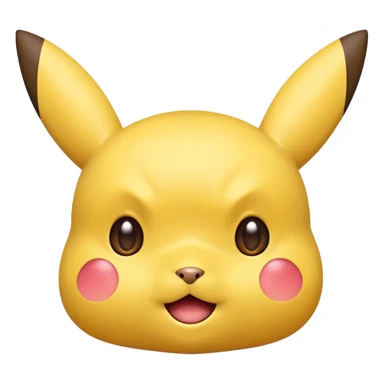 emoji of metamorph (ditto) transformed into pikachu but with metamorph's unique face small eyes and straight mouth sticker