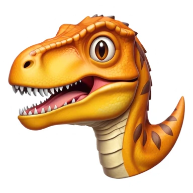 Cinematic Realistic Comical velociraptor/T-rex Portrait Emoji, Head tilted dramatically with an exaggeratedly amused expression, featuring a striking, glossy scaled body with bold natural textures and wide, expressive eyes brimming with playful disbelief, rendered with lifelike detail and dynamic natural lighting, high shine, dramatic yet playful, styled with an air of cheeky prehistoric mischief, soft glowing outline, capturing the essence of a spirited and over‐the‐top velociraptor/T-rex that looks ready to bellow its way into viral fame! sticker