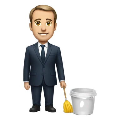 Macron sur une poubelle sticker