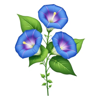 big bouquet Morning Glory stem, leaf sticker