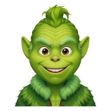 Grinch in green fur coat sticker