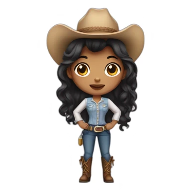 Cow girl blach hair sticker