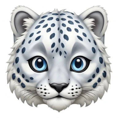 Deformed Snow leopard-Eyes are long and blue sticker