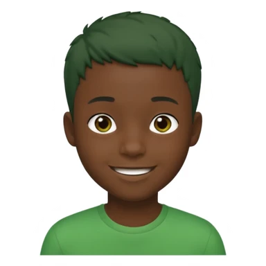 black boy with green short hair sticker