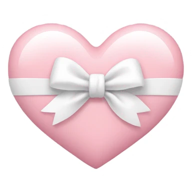 Light pink heart with a white cute little bow on it sticker