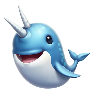 Cinematic Comical Narwhal Portrait Emoji, Head tilted dramatically with an exaggeratedly shocked expression, featuring a streamlined body with a prominently spiraled tusk and wide, comically expressive eyes brimming with disbelief, Simplified yet hilariously expressive features, highly detailed, glowing with a slightly sassy glow, high shine, dramatic yet playful, stylized with an air of quirky oceanic attitude, bright and endearing, soft glowing outline, capturing the essence of a meme-worthy narwhal that appears ready to side-eye its way into internet fame instantly! sticker