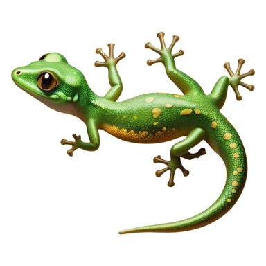 cinematic-gecko-realistic-full-body-climbing-emoji,-tiny-agile-frame-sticking-to-a-glass-surface-with-specialized-toes,-smooth-speckled-skin-in-rich-earthy-tones,-large-glistening-eyes-wide-and-watchful,-delicate-curved-tail-balancing sticker
