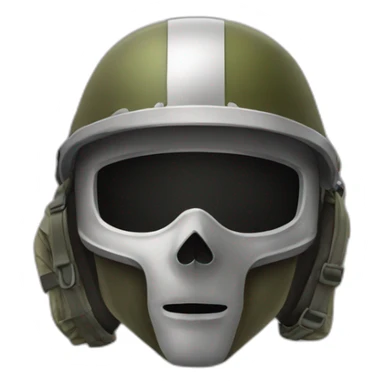 Masque squelette et casque militaire sérieux sticker